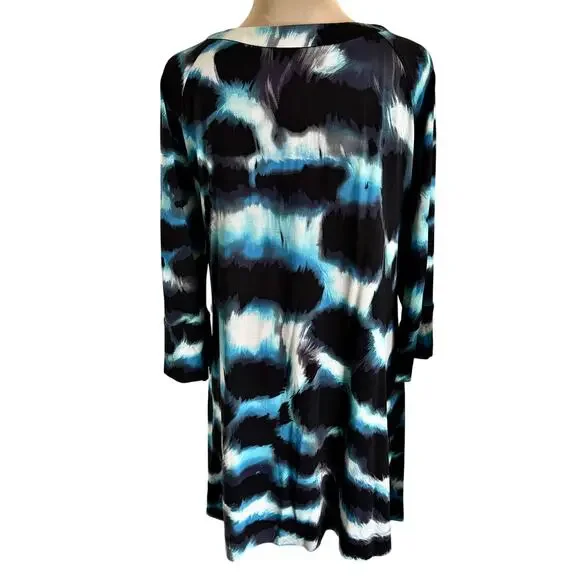 Diane von Furstenberg 100% Silk Jersey Tie Dye Snap Dress Boho Hippie Festival - Picture 3 of 9